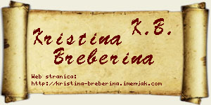Kristina Breberina vizit kartica